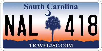 SC license plate NAL418