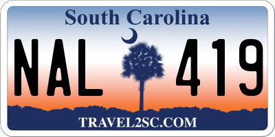 SC license plate NAL419