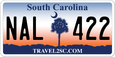 SC license plate NAL422