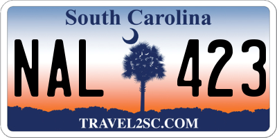 SC license plate NAL423