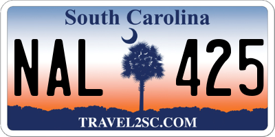SC license plate NAL425