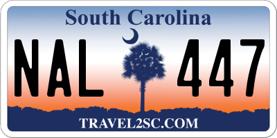 SC license plate NAL447