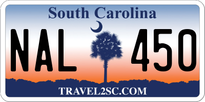 SC license plate NAL450