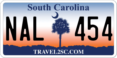 SC license plate NAL454