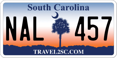 SC license plate NAL457