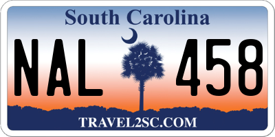 SC license plate NAL458
