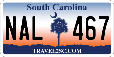 SC license plate NAL467