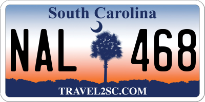 SC license plate NAL468
