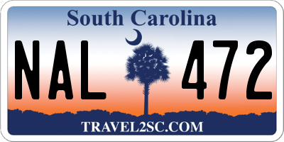 SC license plate NAL472