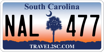 SC license plate NAL477