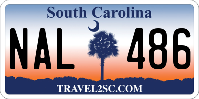 SC license plate NAL486
