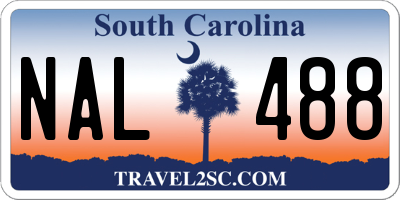 SC license plate NAL488