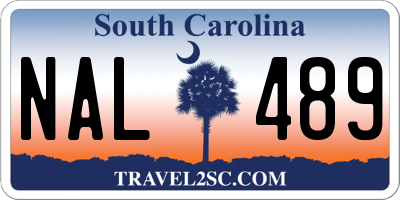 SC license plate NAL489