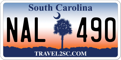SC license plate NAL490