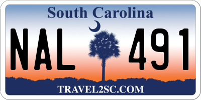 SC license plate NAL491