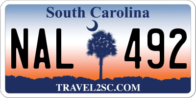 SC license plate NAL492
