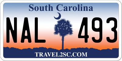 SC license plate NAL493