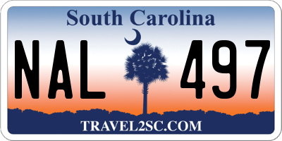 SC license plate NAL497