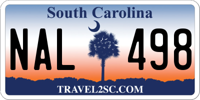 SC license plate NAL498