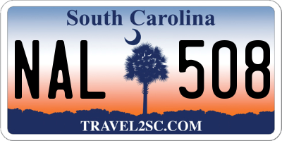 SC license plate NAL508