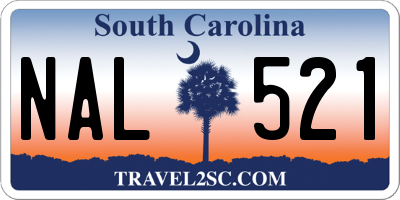 SC license plate NAL521