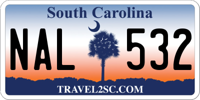 SC license plate NAL532