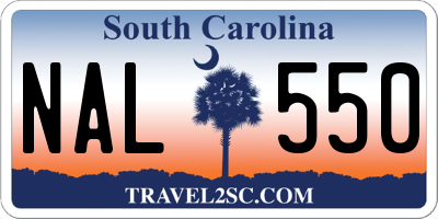 SC license plate NAL550