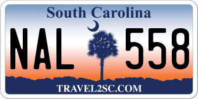 SC license plate NAL558