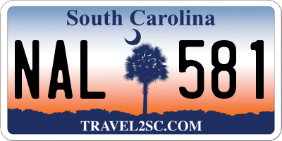 SC license plate NAL581