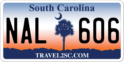 SC license plate NAL606