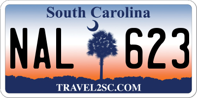 SC license plate NAL623