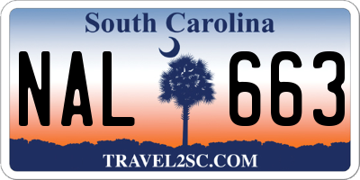 SC license plate NAL663