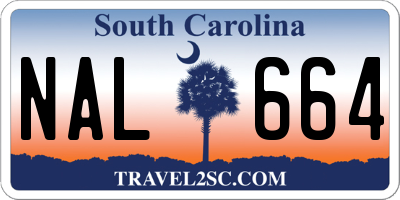 SC license plate NAL664