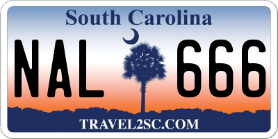 SC license plate NAL666
