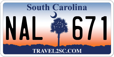 SC license plate NAL671