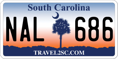 SC license plate NAL686