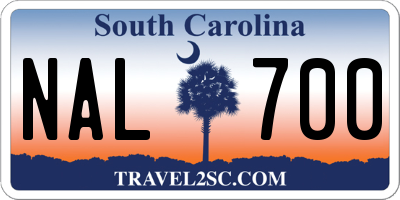 SC license plate NAL700