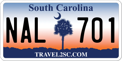 SC license plate NAL701