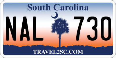 SC license plate NAL730