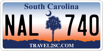 SC license plate NAL740
