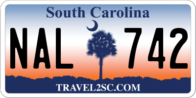 SC license plate NAL742