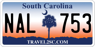 SC license plate NAL753