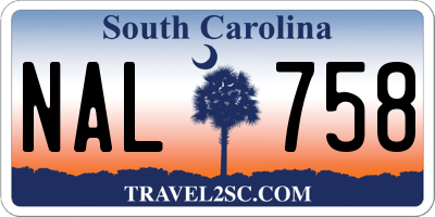 SC license plate NAL758