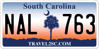 SC license plate NAL763