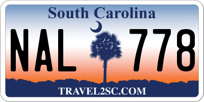 SC license plate NAL778