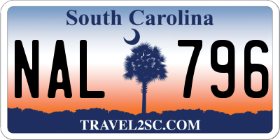 SC license plate NAL796