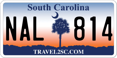 SC license plate NAL814