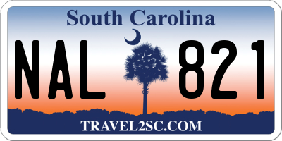 SC license plate NAL821