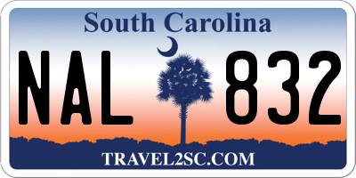 SC license plate NAL832