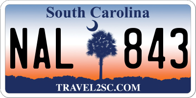 SC license plate NAL843